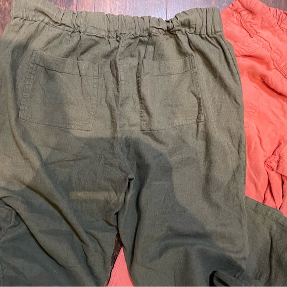 Women’s 2 Pairs Of Natural D & Co Linen Blend Pants Size Med - Picture 5 of 6